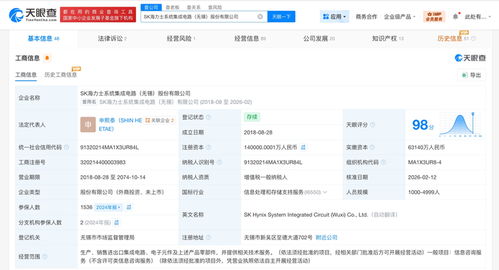 SK海力士系统集成电路公司大幅增资至14亿美元，加速布局信息电子技术服务领域